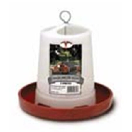 Beloved Hanging Poultry Feeder White Red 3 Pound - PHF3 BE44802
